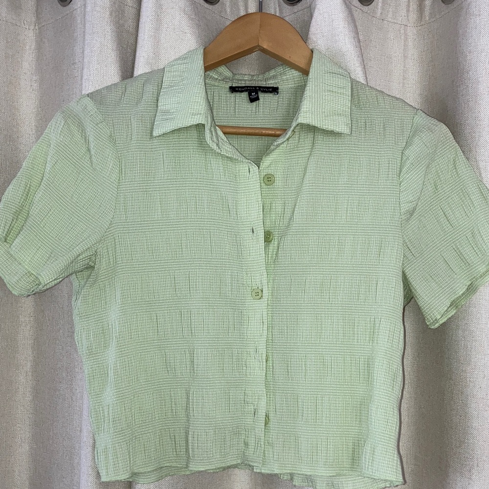 Kendall & Kylie Mint Green Button Down Shirt